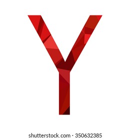 Red font geometric triangle