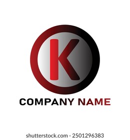 Logo de diseño de K de fuente roja
