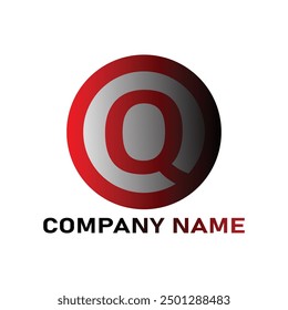 Logo de diseño de fuente Q roja