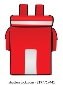 Red food delivery bag. vector