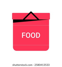 Red Food Delivery Box In Flat Vector Illustration Symbolizing Meal Packaging, Takeaway Service, And Online Food Ordering, Isolated On White Background.