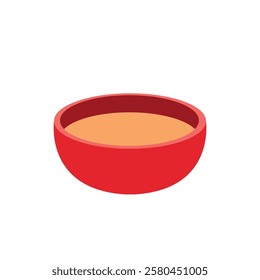 Red Food soup bowl vector symbol illustration