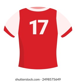 Red football jersey featuring number seventeen showing team spirit