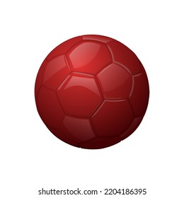 Red football or soccer ball Sport equipment icon