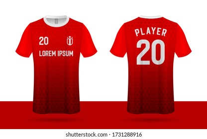 red football team jersey template