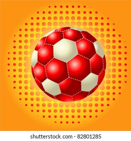 Red footballs on the halftone backgrounds