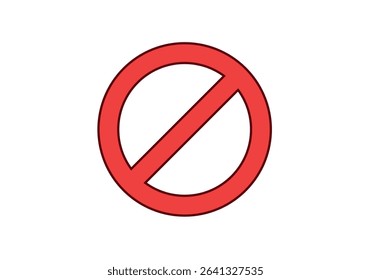 Red forbidden icon on white background