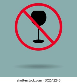 Red Forbidden sign, isolated. Vector illustration