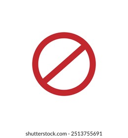 Red Forbidden sign, Mark prohibited. isolated on white background