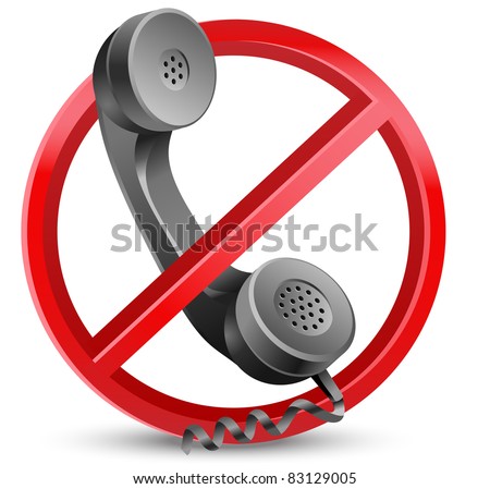 red forbidden sign with phone as 
