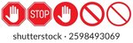 Red forbidden signs set. Don