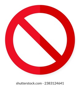 Red Forbidden Traffic sign with Shadow vector template