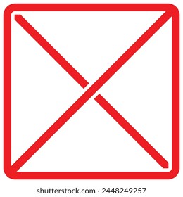 Red forbidden vector sign isolated