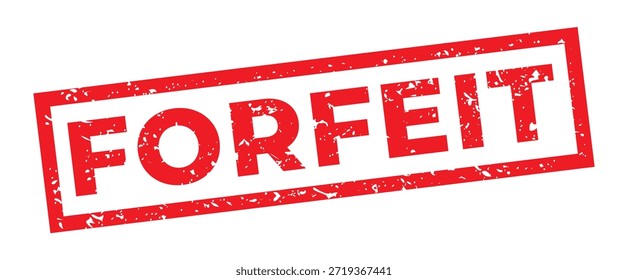 Red Forfeit isolado grunge stamp, adesivo, cabeçalho ilustração vetor