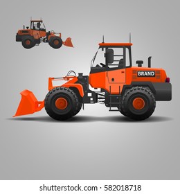 Red fork lift loader  isolated illustration for banner internet poster etc flatten isolated illustration vector
