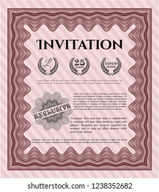 Red Formal invitation. Artistry design. Easy to print. Customizable, Easy to edit and change colors. 