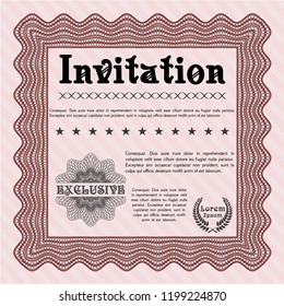 Red Formal invitation. With background. Customizable, Easy to edit and change colors. Money Pattern design. 
