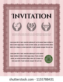 Red Formal invitation. With background. Vector illustration. Nice design. 