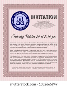 Red Formal invitation. Complex background. Detailed. Excellent design. 