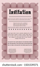 Red Formal invitation. With complex background. Nice design. Customizable, Easy to edit and change colors. 