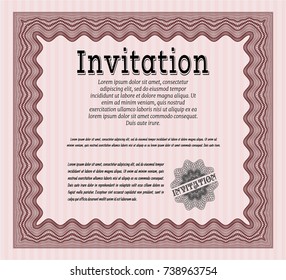 Red Formal invitation. With complex background. Customizable, Easy to edit and change colors. Lovely design. 