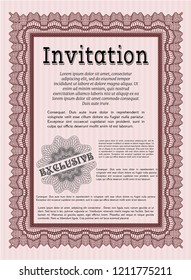 Red Formal invitation. Cordial design. Customizable, Easy to edit and change colors. Printer friendly. 