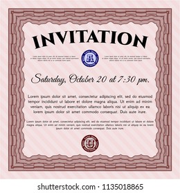 Red Formal invitation. Customizable, Easy to edit and change colors. With linear background. Lovely design. 