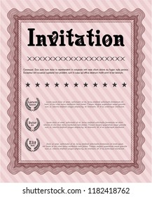 Red Formal invitation. Customizable, Easy to edit and change colors. Easy to print. Money design. 