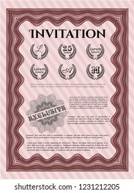 Red Formal invitation. Customizable, Easy to edit and change colors. With background. Excellent design. 