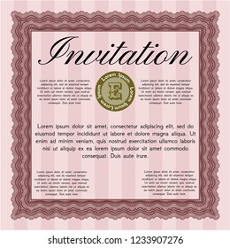 Red Formal invitation. Customizable, Easy to edit and change colors. With quality background. Money Pattern design. 