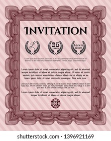Red Formal invitation. Customizable, Easy to edit and change colors. With complex background. Excellent design. 
