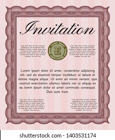 Red Formal invitation. Customizable, Easy to edit and change colors. Complex background. Sophisticated design. 