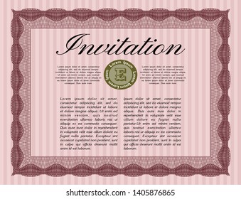 Red Formal invitation. Customizable, Easy to edit and change colors. Easy to print. Lovely design. 