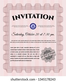 Red Formal invitation. Detailed. With background. Good design. 