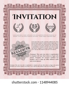 Red Formal invitation. Easy to print. Customizable, Easy to edit and change colors. Money style design. 