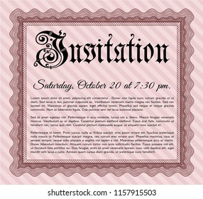 Red Formal invitation. Excellent design. Customizable, Easy to edit and change colors. With great quality guilloche pattern. 