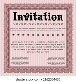 Red Formal invitation. Money design. With great quality guilloche pattern. Customizable, Easy to edit and change colors. 