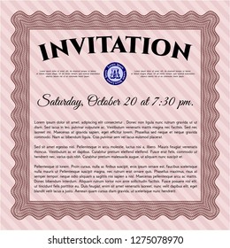 Red Formal invitation. Money Pattern design. Vector illustration. With background. 