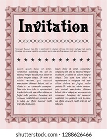 Red Formal invitation. Money Pattern design. Detailed. With quality background. 