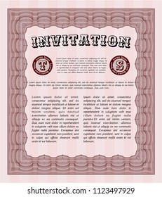 Red Formal invitation. Nice design. With background. Customizable, Easy to edit and change colors. 