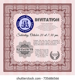 Red Formal invitation. Perfect design. With quality background. Customizable, Easy to edit and change colors. 