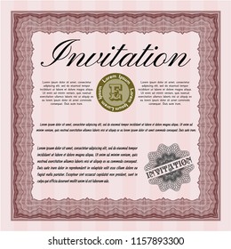 Red Formal invitation. Printer friendly. Elegant design. Customizable, Easy to edit and change colors. 