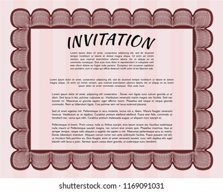 Red Formal invitation. With quality background. Good design. Detailed. 