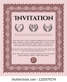 Red Formal invitation. With quality background. Beauty design. Detailed. 