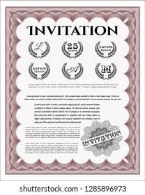 Red Formal invitation. With quality background. Superior design. Customizable, Easy to edit and change colors. 