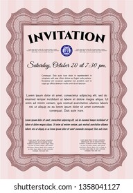 Red Formal invitation. With quality background. Customizable, Easy to edit and change colors. Retro design. 