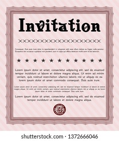 Red Formal invitation. Sophisticated design. With background. Customizable, Easy to edit and change colors. 
