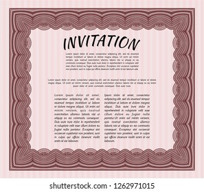 Red Formal invitation. Superior design. With background. Customizable, Easy to edit and change colors. 