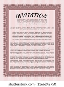 Red Formal invitation template. With complex background. Nice design. Customizable, Easy to edit and change colors. 