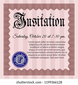 Red Formal invitation template. With complex linear background. Customizable, Easy to edit and change colors. Superior design. 